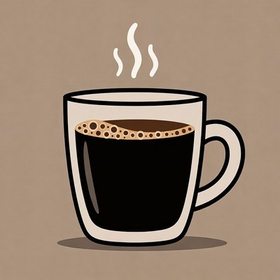 Steaming Hot Coffee Cup Illustration