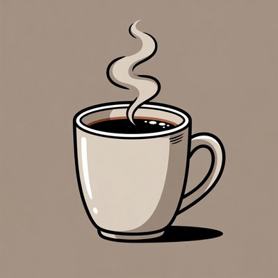 Steaming Coffee Cup Illustration