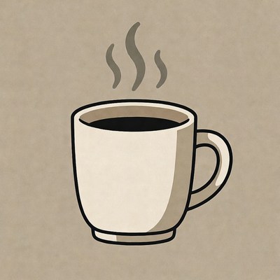 Steaming coffee mug illustration