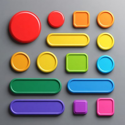 Colorful 3D Geometric Shapes