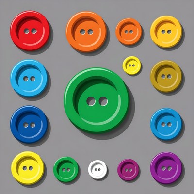 Colorful Buttons on Gray Background