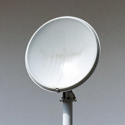 White Satellite Dish on Pole