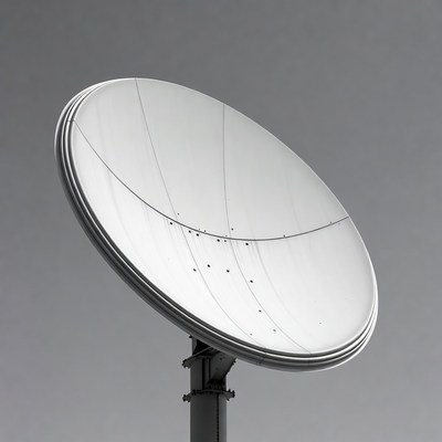 Satellite Dish on Gray Background