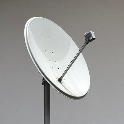 Satellite Dish on Gray Background