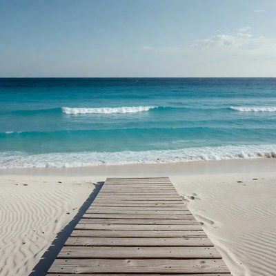 Wooden pier on tropical beach