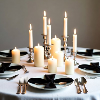 Elegant Candlelit Dinner Table