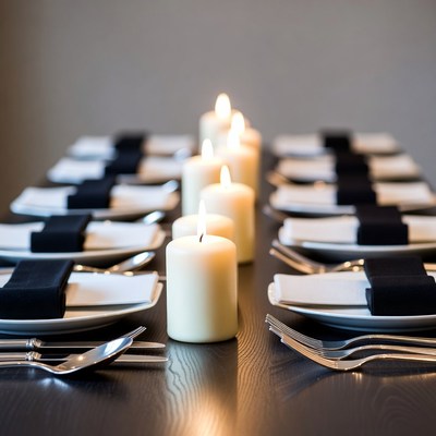 Elegant Table Set with Candles