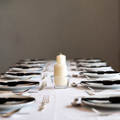 Elegant Table Set with Candles