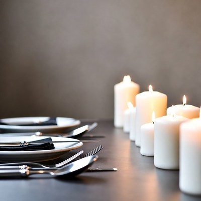Elegant Table Set with Candles