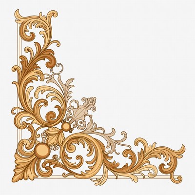 Gold Ornate Corner Border Illustration