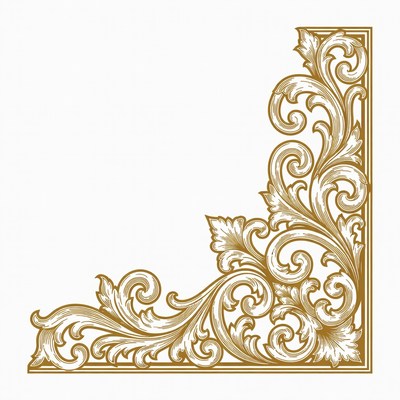 Gold Ornate Corner Border Illustration