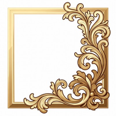 Gold Ornate Frame Illustration