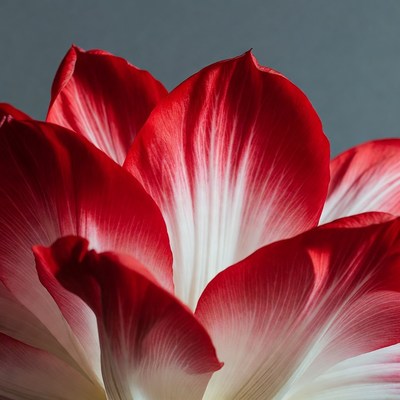 Closeup Red White Amaryllis Flower