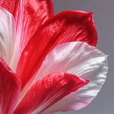 Red and White Amaryllis Flower