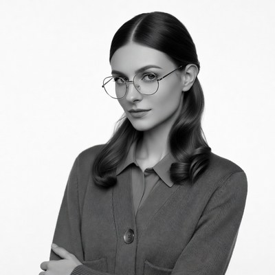 Woman with glasses arms crossed