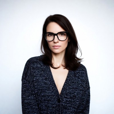 Woman with glasses in sweater