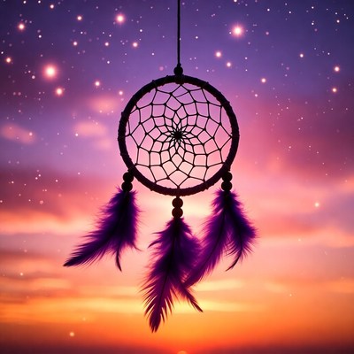 Dreamcatcher Hanging Against Starry Sky