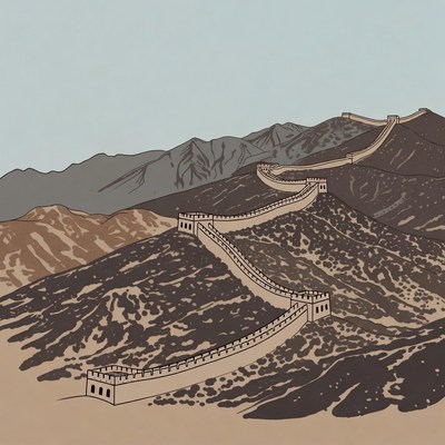 Great Wall of China illustration