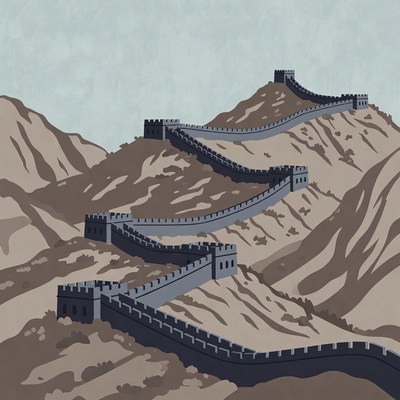 Great Wall of China illustration