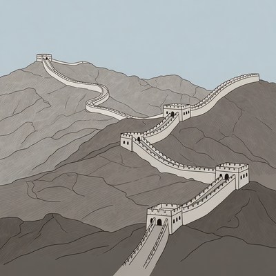 Great Wall of China illustration