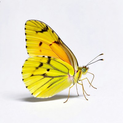 Yellow butterfly with black spots