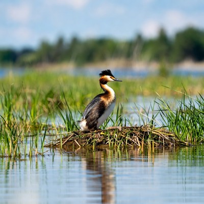 Great Crested Grebe on Nest