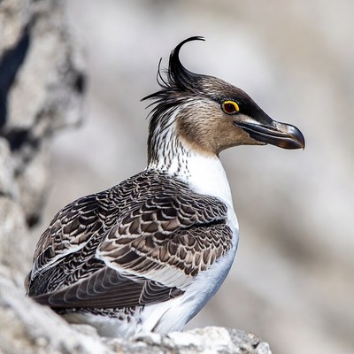 Crested Tern on Rocky Shore
