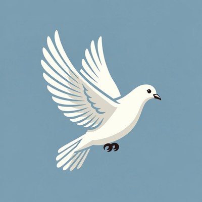 White dove flying illustration