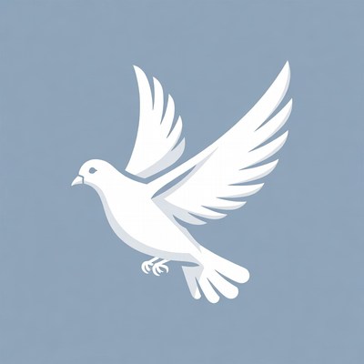 White Dove Flying Illustration