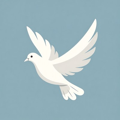 White dove flying illustration