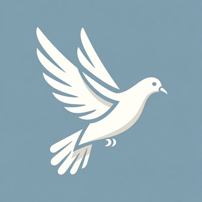 White Dove Flying Illustration