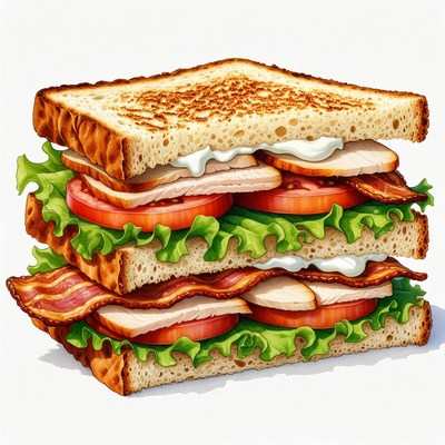 Stacked BLT Sandwich Illustration