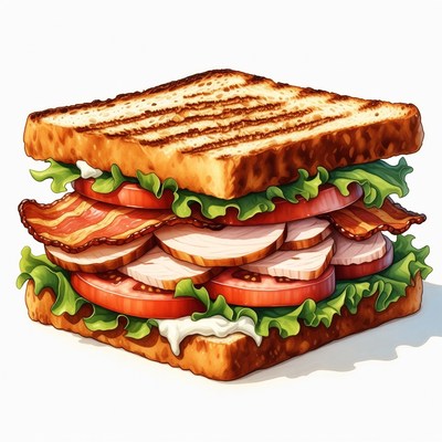 Grilled Turkey Bacon Club Sandwich
