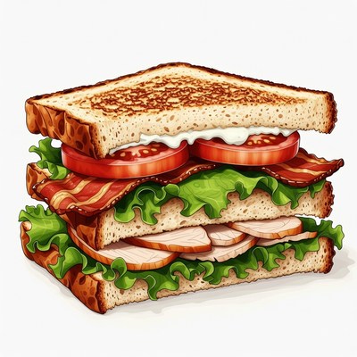 Turkey Club Sandwich with Bacon