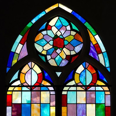 Colorful Gothic Stained Glass Window