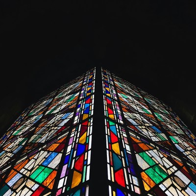 Towering Stained Glass Window