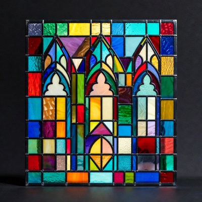 Colorful Gothic Stained Glass Window