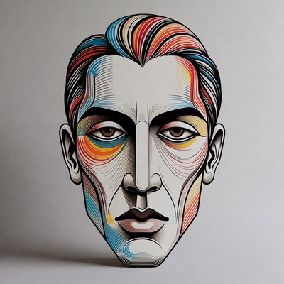 Abstract multicolored male portrait