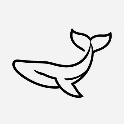 Black Outline Whale Illustration