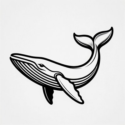 Humpback Whale Outline Illustration