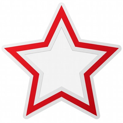 Red Outline White Star