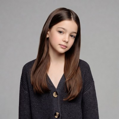 Girl with long brown hair