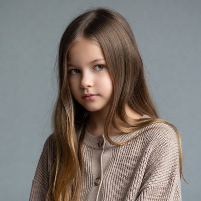 Young girl with long brown hair