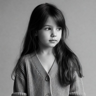 Young girl in sweater portrait
