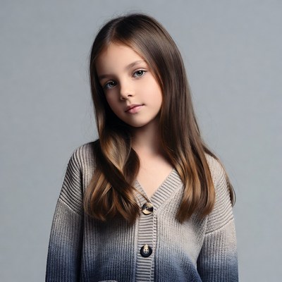 Girl in gradient sweater