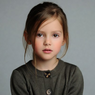 Young girl in green sweater