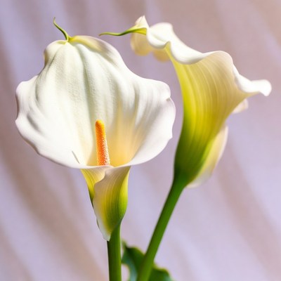 Two White Calla Lilies