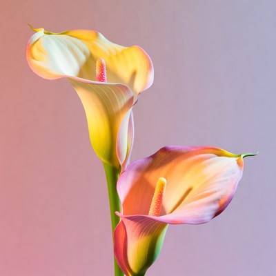 Pink and Yellow Calla Lilies