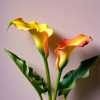 Yellow Orange Calla Lilies