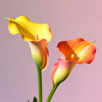 Yellow and Orange Calla Lilies